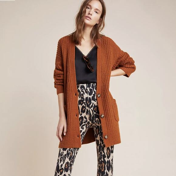 Anthropologie Ursa Oversized Rust Cardigan sz: XS - Picture 1 of 9